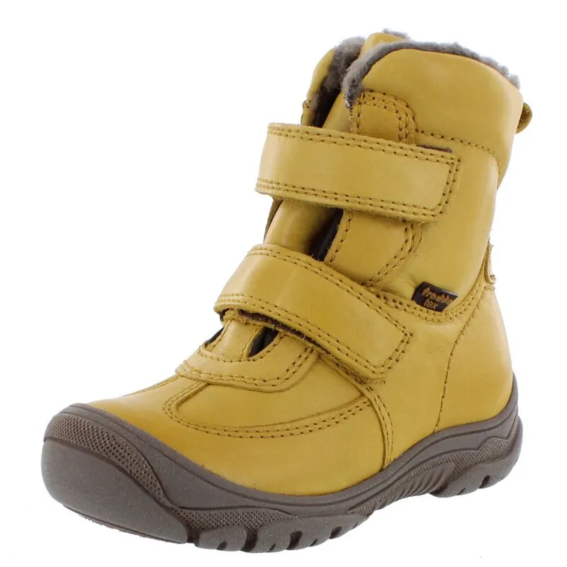 Froddo Stiefel Winterstiefel Linz yellow gelb Klettverschluss warm gefüttert Wolle